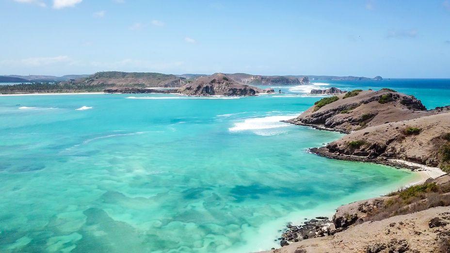 Tropical island shoreline in Lombok